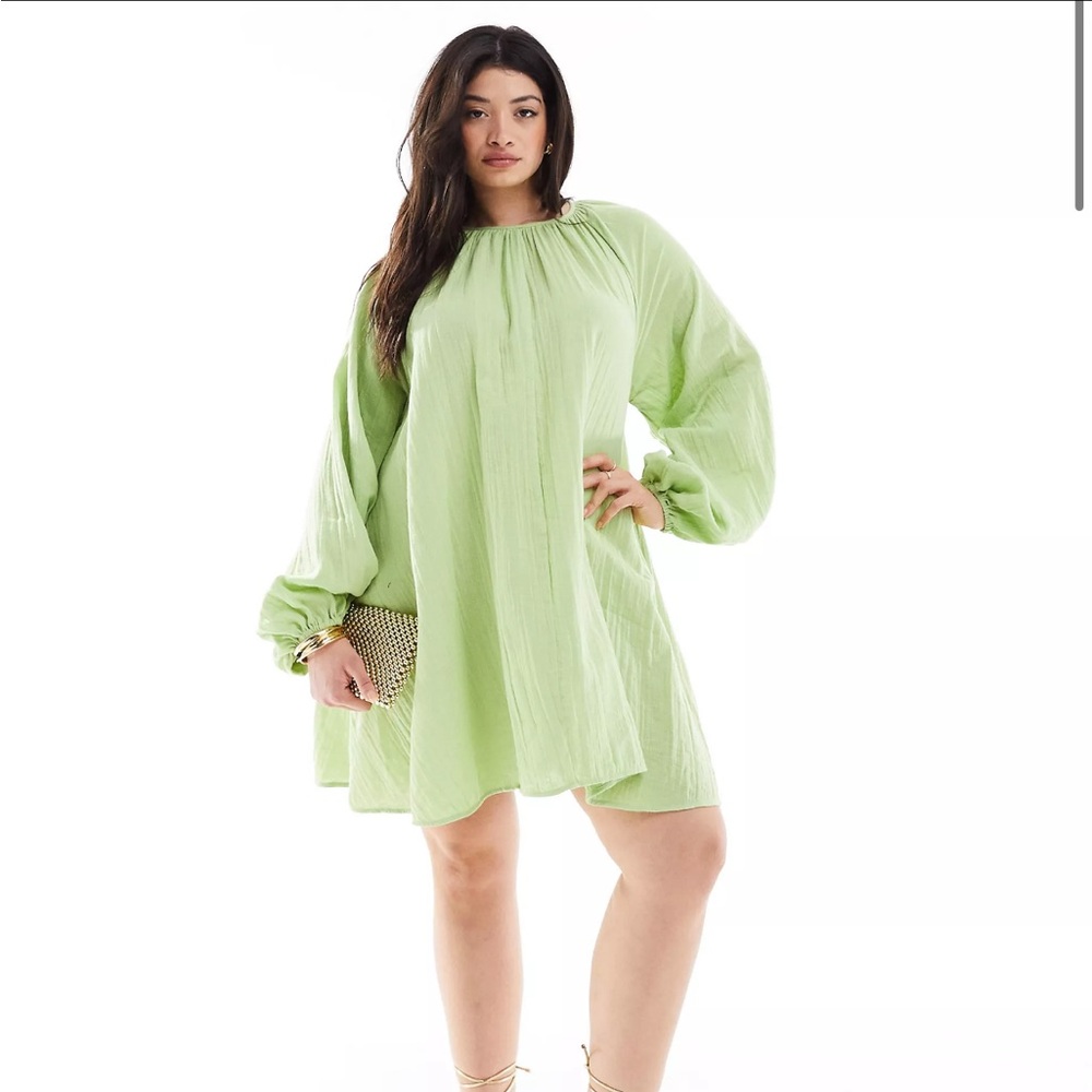 ASOS Curve Double Cloth Trapeze Mini Dress